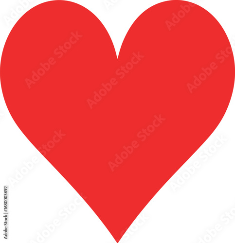 Bold red heart symbol love shape