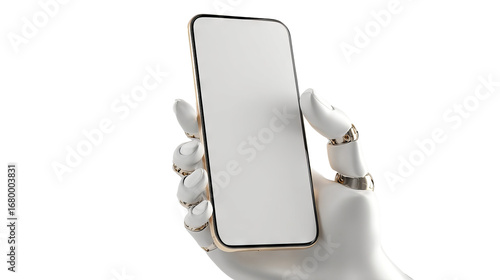 Hand Holding Smartphone on transparant background	