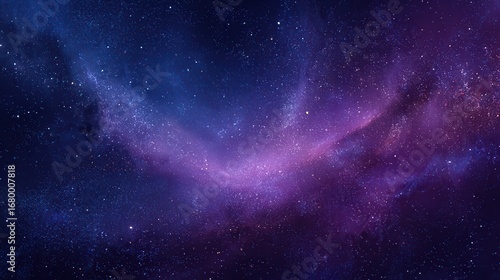 A vertical starry night sky with a smooth gradient from deep purple to dark blue, filled with tiny sparkling stars and a soft glowing purple nebula drifting through the center.
