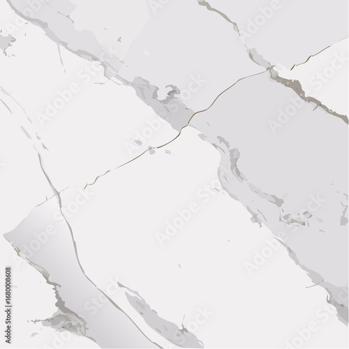 Realistic white marble vector background with elegant grey veining, a luxurious and smooth natural stone surface texture