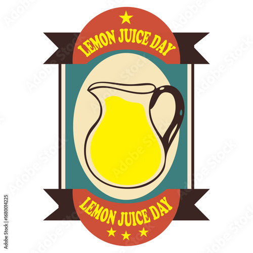 Retro label Lemon Juice Day