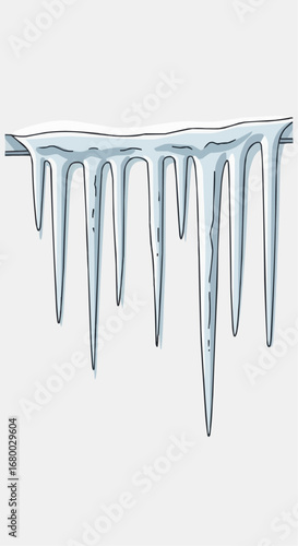 Christmas 2025  illustration of long icicles hanging from a surface winter season ice cold frozen weather element design vector