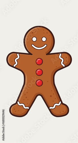 Christmas 2025  gingerbread man cookie vector illustration christmas holiday baking dessert sweet treat festive season design vector