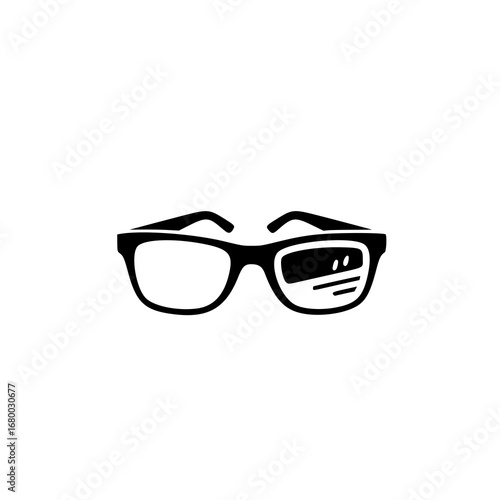 Silhouette vector of eyeglasses for logo design minimalist eyewear illustration for visual identity, brand