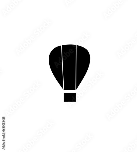 illustration of black and white hot air balloon icon design 