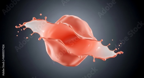 Pink Liquid Splash Art.