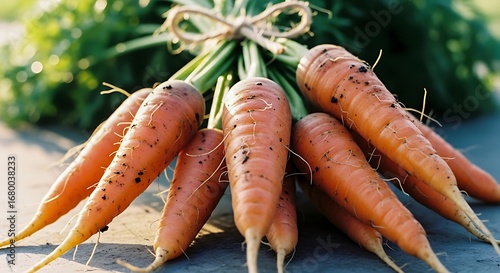 Fresh Carrots Bunch Ready to Eat.
