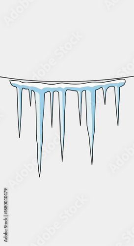 Christmas 2025  icicle illustration winter ice cold frozen hanging sharp seasonal weather element design graphic vector art vector