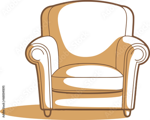 Hand-Drawn Elegant Armchair Sketch Minimal Vector with Traditional Style