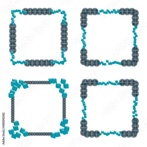 Frame icon. Border symbol. Checkered background. Vector design.
