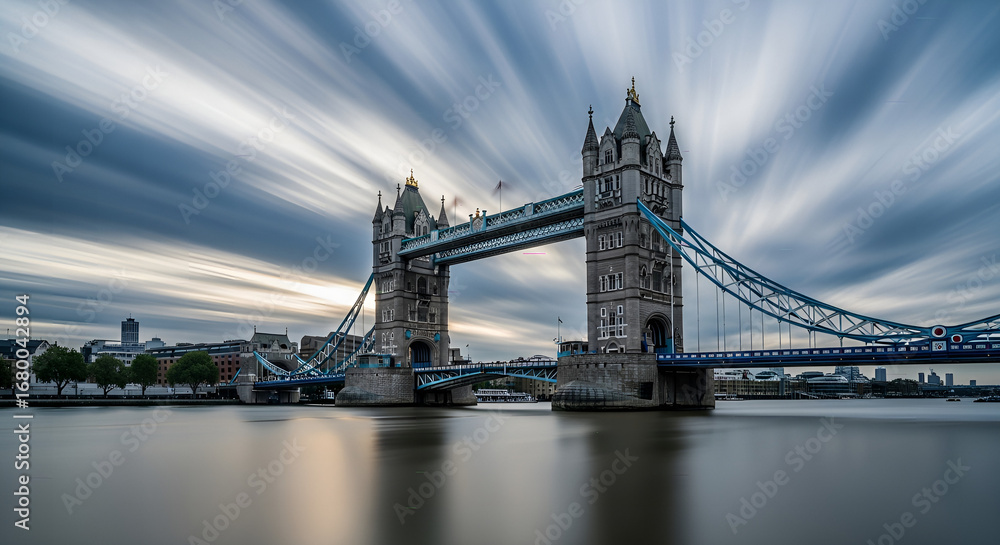 Obraz premium Dramatic Long Exposure Tower Bridge London Skyline Landmark Travel