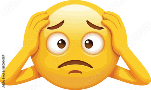 Emoji with Hands on Head Expressing Distress.