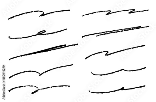 鉛筆で描いた手書き線　強調