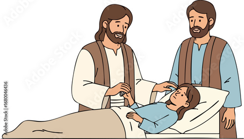 Jesus Healing a Sick Woman.