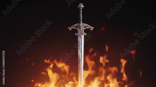 Fiery Sword: A Blade of Legend Emblazoned in Flames