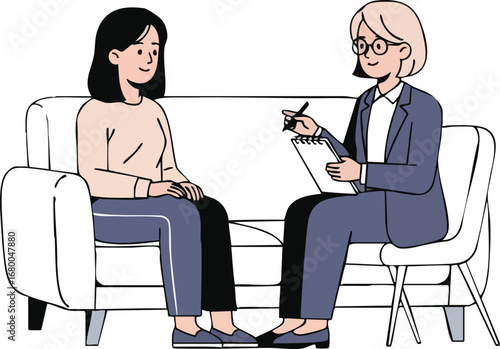 Therapist and Patient in Counseling Session.