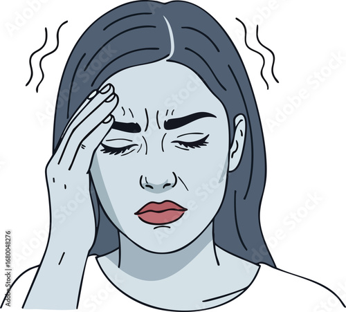Woman Suffering from a Headache.