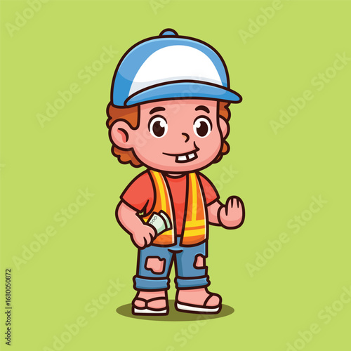 cartoon parking using hat illustration design
