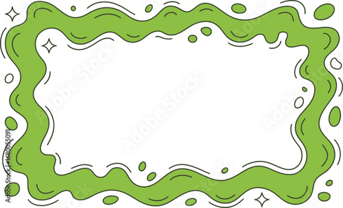Green Goo Border with Sparkles and Bubbles frame slime