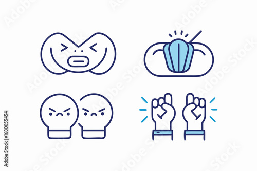 Expressive emoji icons capture diverse emotions from joy to anger and celebration