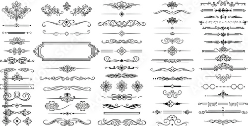 Elegant vintage decorative borders and dividers for sophisticated design projects
