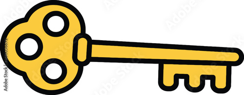 Unlock opportunities with this vibrant golden key, symbolizing access and success for your next project