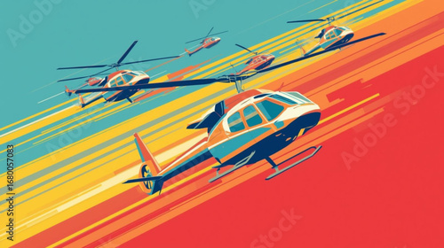 helicopter flying in the sky