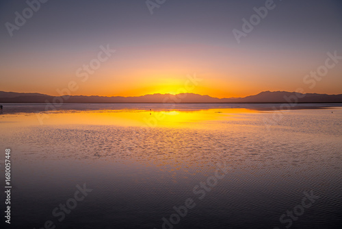 Chaka Salt Lake, the Salt Lake like a mirror, it's also called sky mirror, copy space for text