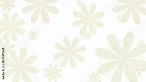 Wallpaper Mural 可愛らしい白い花が並ぶシンプルで爽やかな壁紙イラスト Torontodigital.ca
