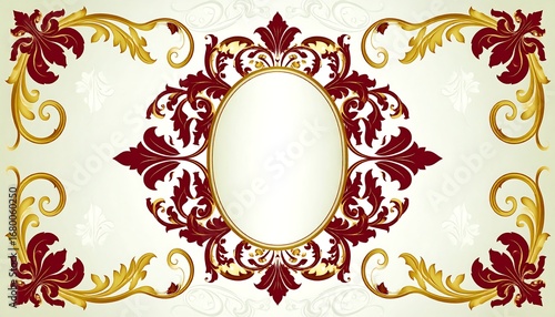 Ornate, oval frame design