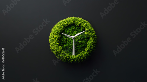 clock on green background