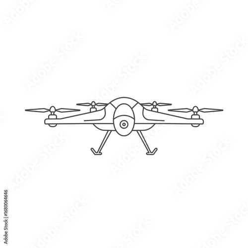 Grey Outline Drone Illustration