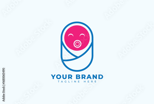 Abstract Newborn Baby Care Logo Design Element