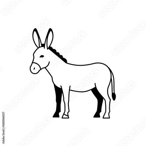 Line Art Illustration Of A Donkey