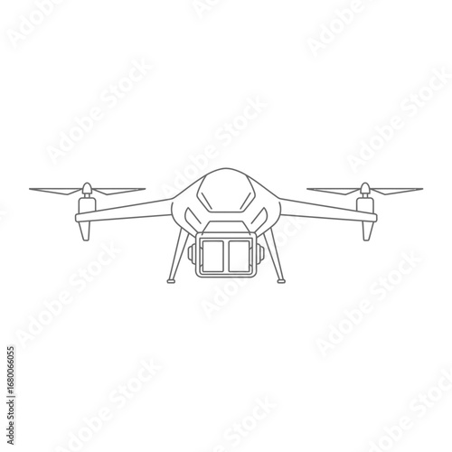 Line Art Illustration of a Drone