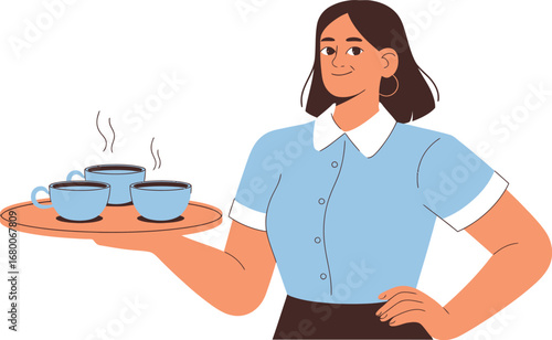 Waitress Serving Coffee