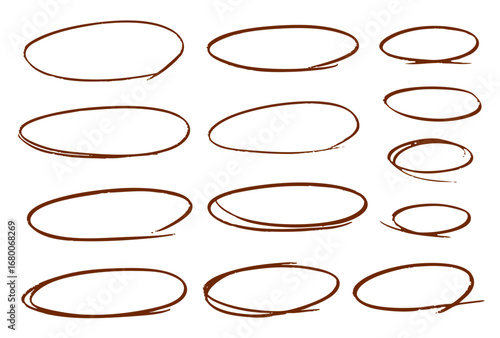 使いやすい手書きの楕円素材