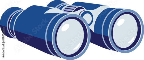 Pair of Blue Binoculars with Clear Lenses