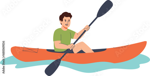 Man kayaking on the water