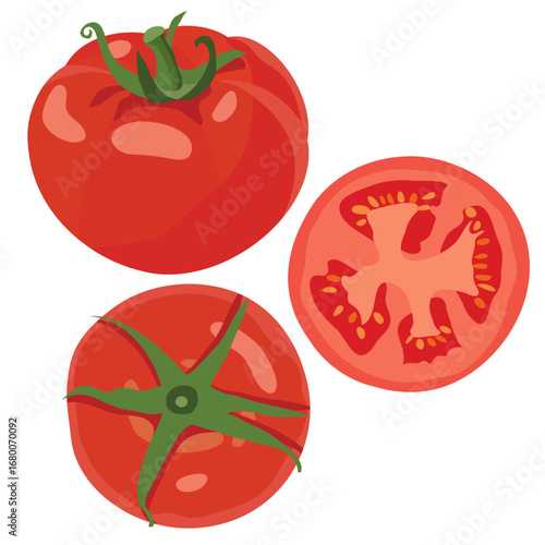 Celebrity Tomato, Hand-drawn, Vector, Illustration, Set, Isolated