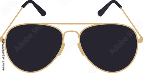 Classic Aviator Sunglasses with Gold Frame and Dark Lenses