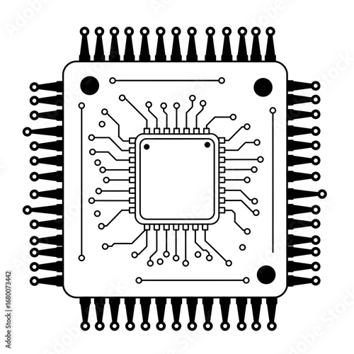 Microchip Circuit Board Diagram Illustration