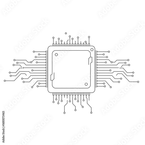 Microchip Circuit Board Technology Illustration