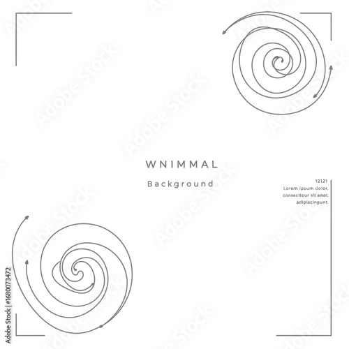 Minimalist Grey Spiral Geometric Background Design