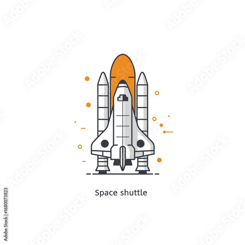 Pixel Art Space Shuttle Illustration