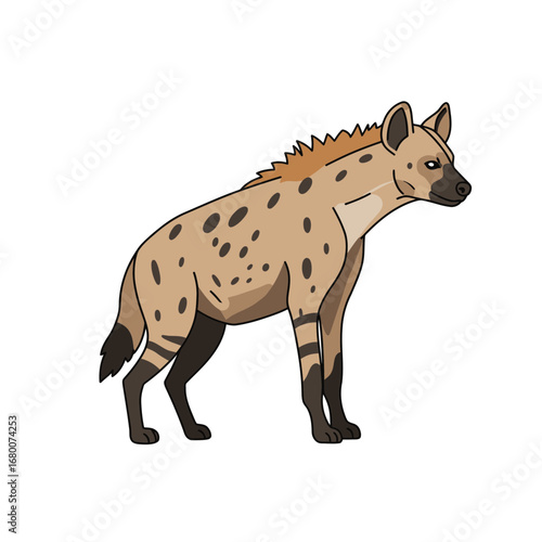 Spotted Hyena Illustration Tan Brown Spots Striped Legs