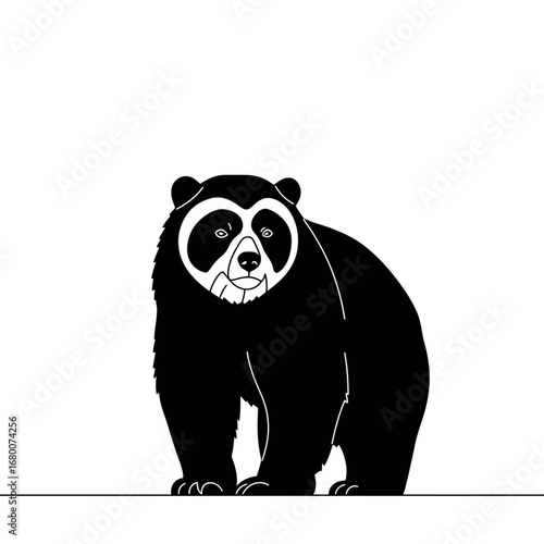 Spectacled Bear Silhouette Illustration