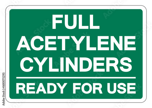Full Acetylene Cylinder Ready For Use Symbol Sign ,Vector Illustration, Isolate On White Background Label.EPS10