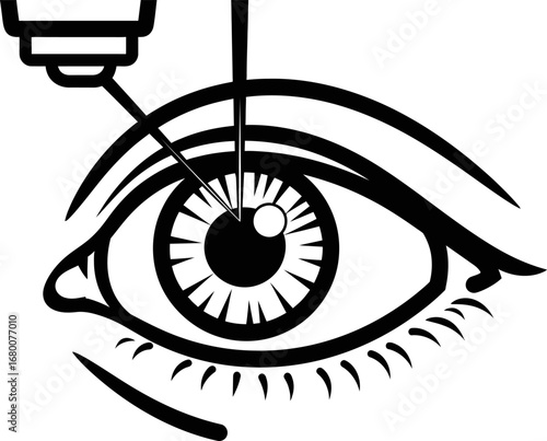 Stylized Eye with Diagnostic Tools