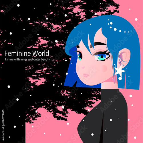 雪の降る日の可愛い女性